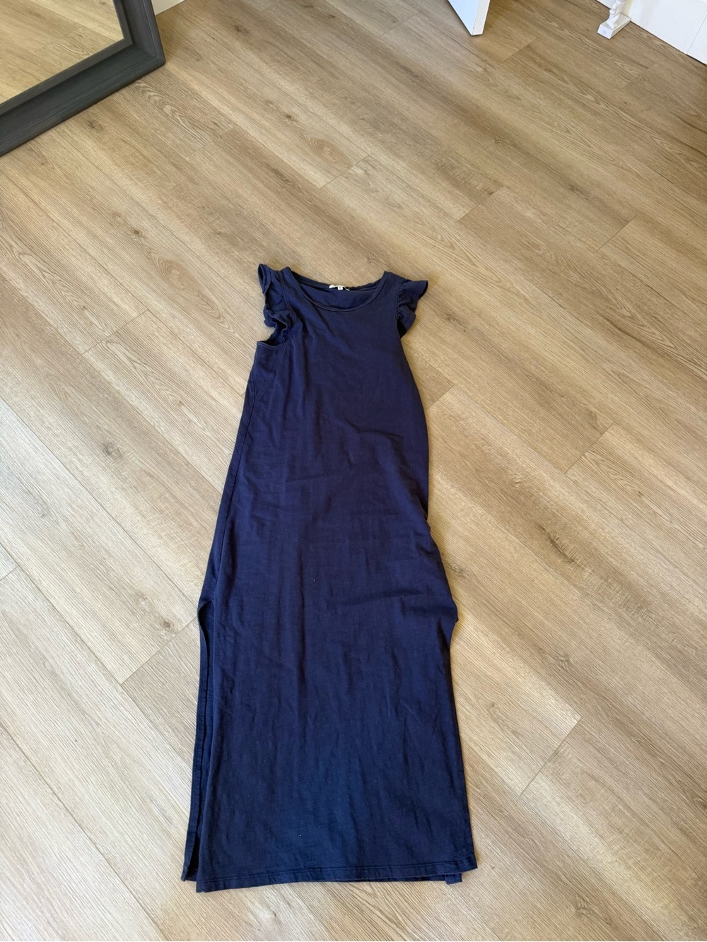 Z Supply Navy Ruffle Sleeve Maxi Dress